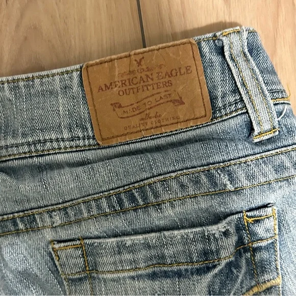 Y2K American Eagle AE Artist Low Rise Flare Stretch Jeans Size 4 Long - Picture 5 of 10